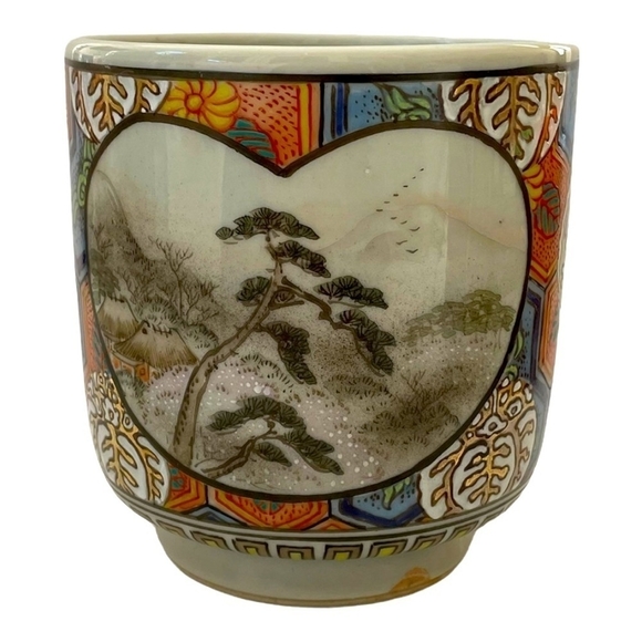 Unique Vintage Hand Painted Japanese Porcelain
Flower Pot Planter Vase - Picture 2 of 6